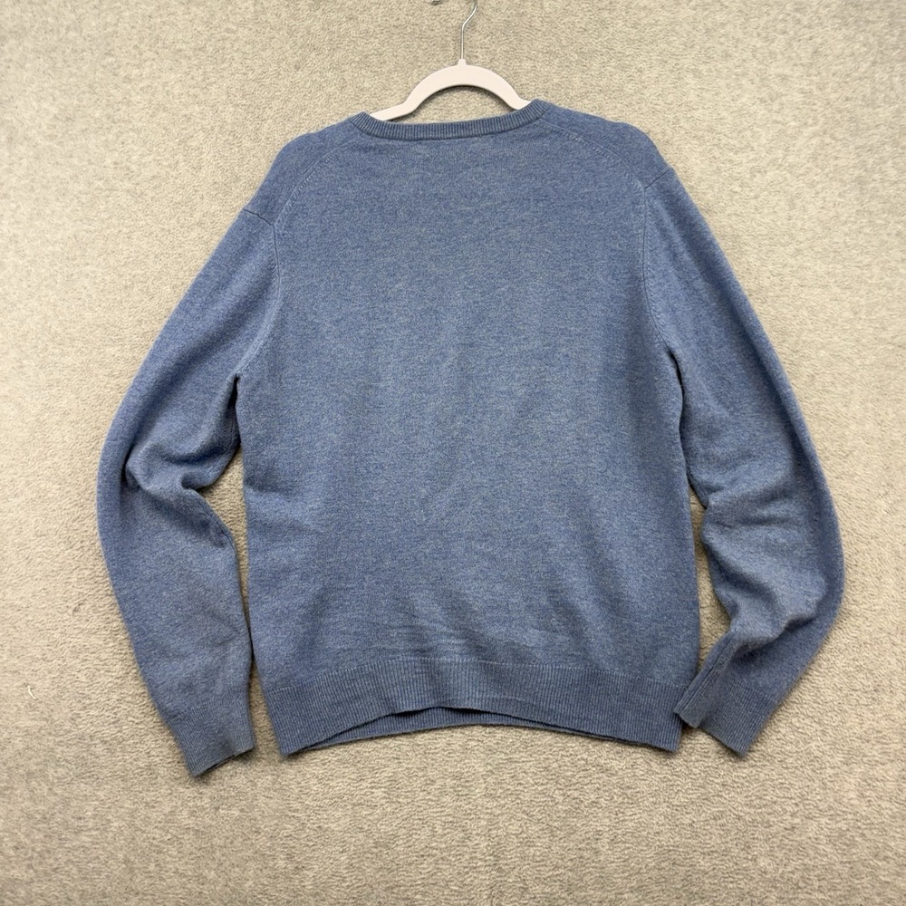 Neiman Marcus Sweater Mens Medium Blue 100% Cashmere V Neck Pullover Preppy - Picture 7 of 10